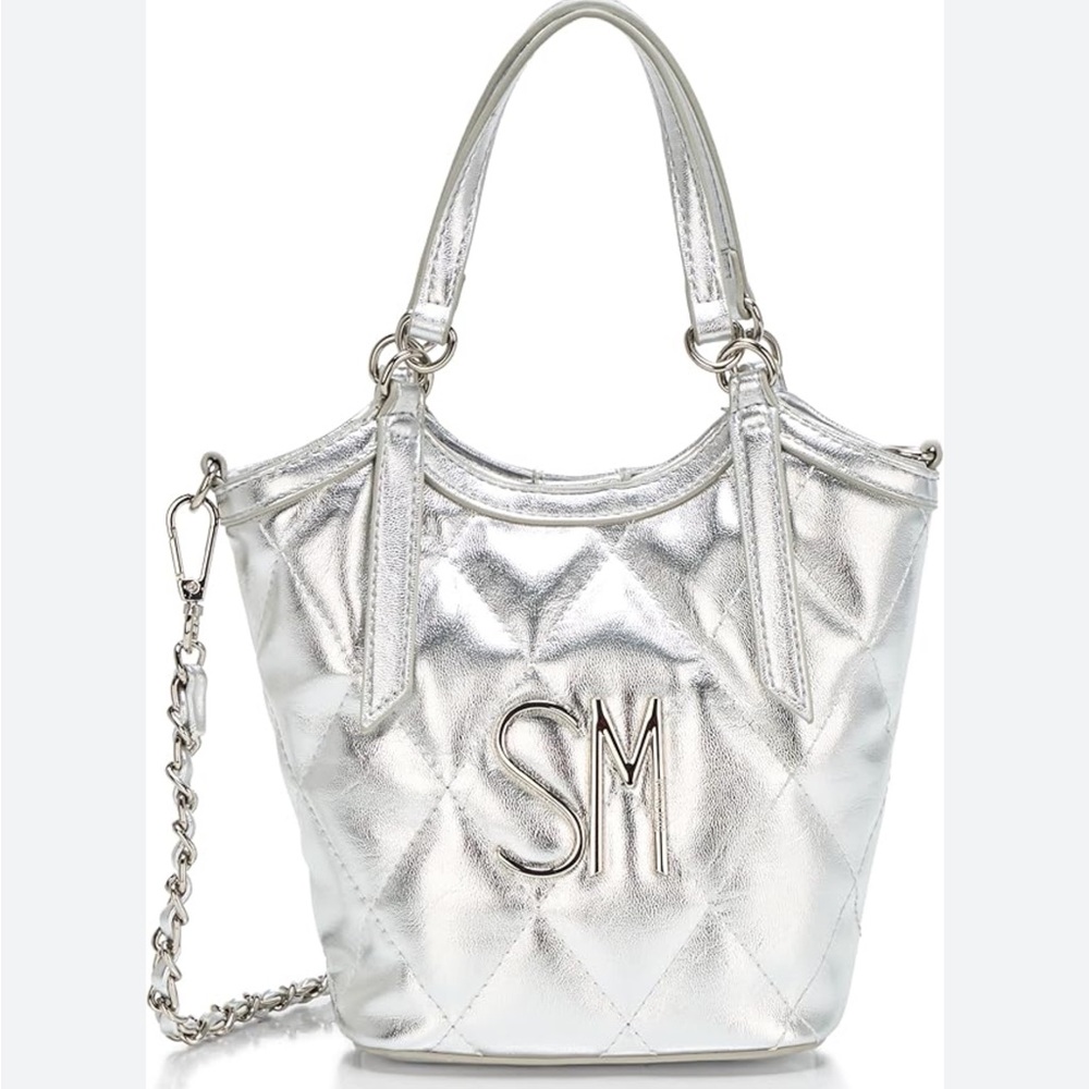 Steve Madden Silver Mini Bucket Purse NWT